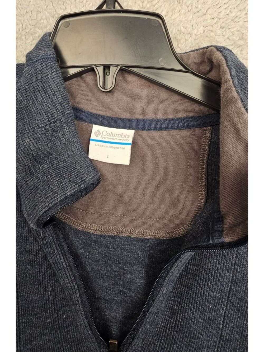 Columbia Men’s Large 1/4 Zip Pullover Sweatshirt Blue Cotton Blend Casual Wear